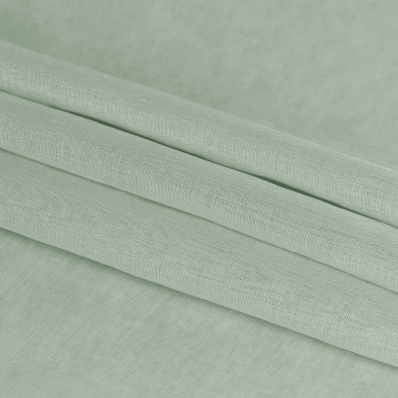 DWCN Bean Green Sheer Curtains Semi Transparent Voile Rod Pocket Curtains for Bedroom and Living Room, 52 x 54 inches Long, Set of 2 Panels - Image 5